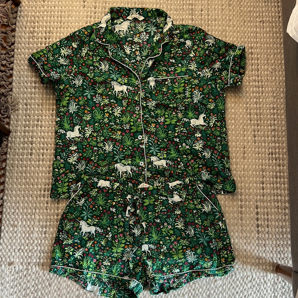 PrintFresh Unicorn Garden Juniper Short Sleep Set